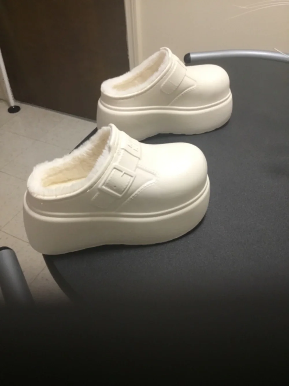 Platform slip on fleece lined crocs